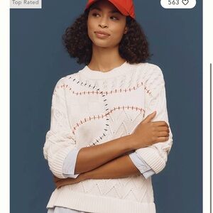 Pilcro Cable-Knit Twofer Sweater